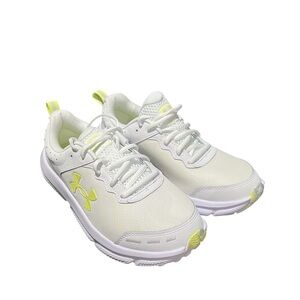 Under Armour White and Neon Yellow Athletic Shoes